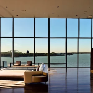 Artistic representation for Contemporary home on Charleston Battery lists for $13 . 5M. ##