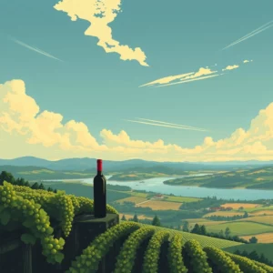 Artistic representation for 2020's ideal weather: finger lakes' vintage wine surge