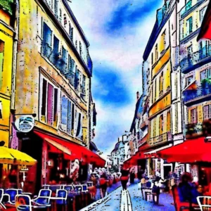 Artistic representation for Where to go in Europe for those who like to eat - a vacation in France?