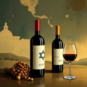 Artistic representation for Rosh hashanah's exquisite israeli wine selection: top 1