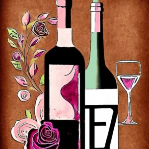 Artistic representation for Pink girl rose wine biz created from love of design and wine. pink girl rose wine: a love affair with design and deliciousness
