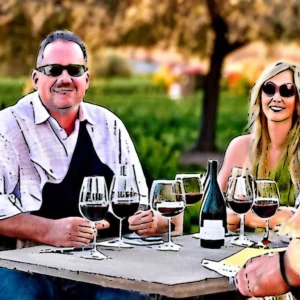 Artistic representation for September is California Wine Month . Modesto columnist runs down the places to enjoy it.