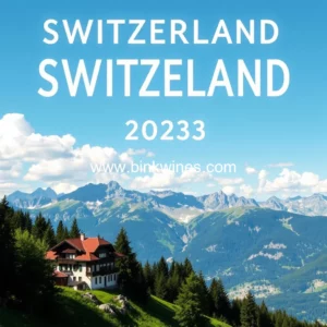 Artistic representation for Switzerland's ideal year: weather, activities, and budget-friendly travel in 2023.