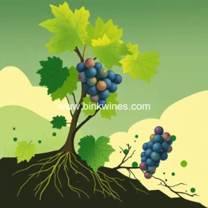 Artistic representation for Pest resistance & grape quality: rootstock revolution unveiled in 202