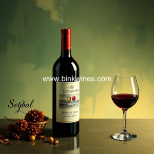 Artistic representation for Decanter magazine's setúbal: quintessential festive wine choice!