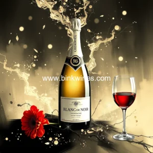 Artistic representation for Blanc de noir champagne: a sparkling journey into red's white elegance