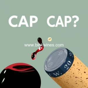 Artistic representation for Cap vs. cork: which seals wine better?