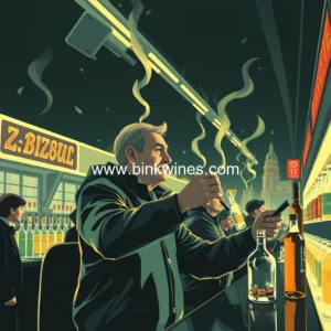 Artistic representation for Russians buying up alcohol at record pace