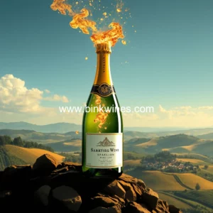 Artistic representation for Sparkling wine appellation ignited by insult in piedmont, italy.
