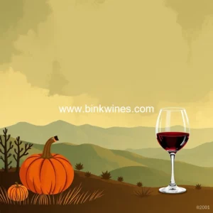 Artistic representation for Thanksgiving food and wine : Going local in California