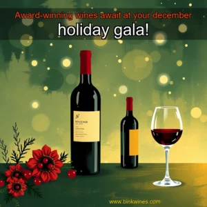 Artistic representation for Award-winning wines await at your december holiday gala!