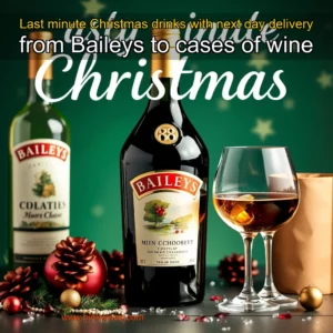 Artistic representation for Last minute Christmas drinks with next day delivery from Baileys to cases of wine