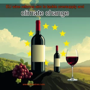 Artistic representation for EU wine reforms aim to tackle oversupply and climate change