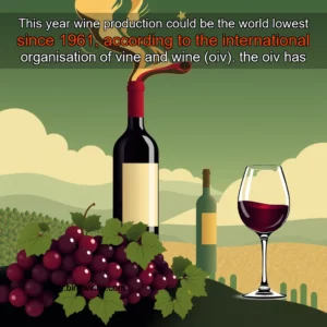 Artistic representation for This year wine production could be the world lowest since 1961, according to the international organisation of vine and wine (oiv). the oiv has released its annual report, which indicates that the global wine production could see a decrease of 8.7% due to unfavorable weather conditions.