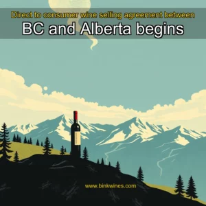 Artistic representation for Direct to consumer wine selling agreement between BC and Alberta begins