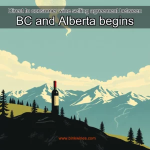 Artistic representation for Direct to consumer wine selling agreement between BC and Alberta begins