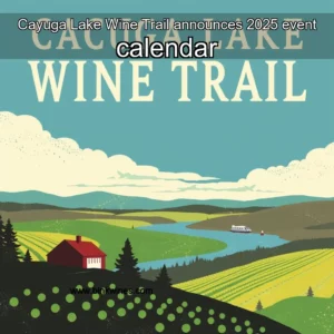 Artistic representation for Cayuga Lake Wine Trail announces 2025 event calendar