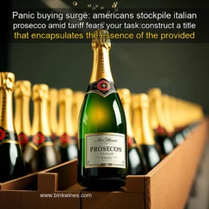 Artistic representation for Panic buying surge: americans stockpile italian prosecco amid tariff fears your task:construct a title that encapsulates the essence of the provided document.