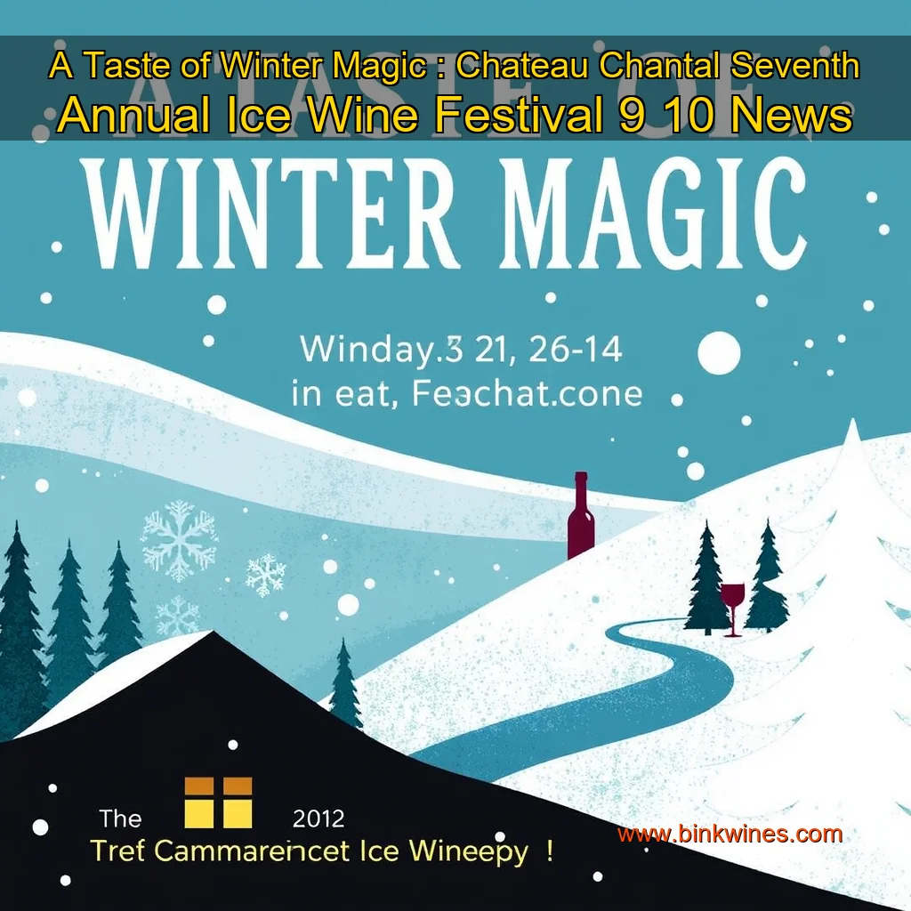 You are currently viewing A Taste of Winter Magic : Chateau Chantal Seventh Annual Ice Wine Festival  9  10 News