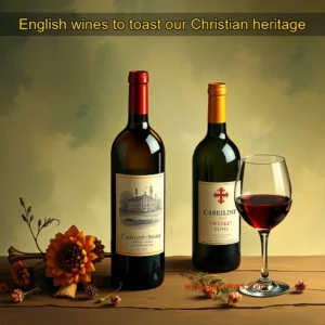 Artistic representation for English wines to toast our Christian heritage