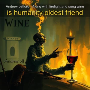 Artistic representation for Andrew Jefford : Along with firelight and song wine is humanity oldest friend