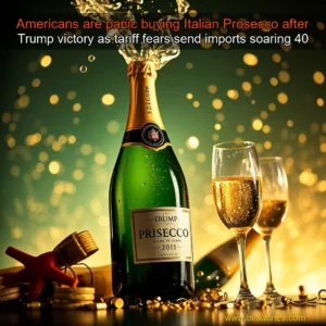 Artistic representation for Americans are panic buying Italian Prosecco after Trump victory as tariff fears send imports soaring 40