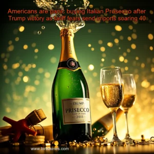 Artistic representation for Americans are panic buying Italian Prosecco after Trump victory as tariff fears send imports soaring 40