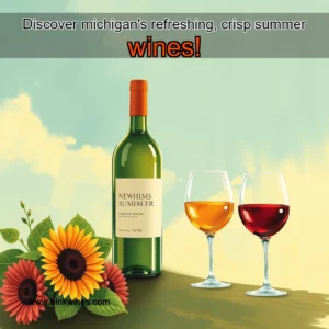 Artistic representation for Discover michigan's refreshing, crisp summer wines!