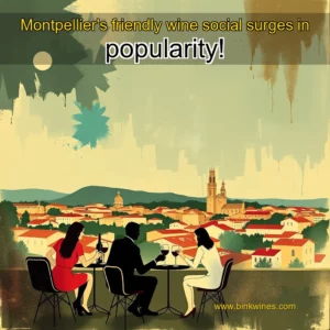 Artistic representation for Montpellier's friendly wine social surges in popularity!