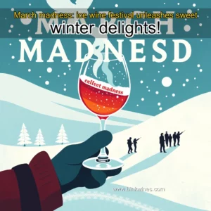 Artistic representation for March madness: ice wine festival unleashes sweet winter delights!