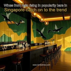 Artistic representation for Wines from Asia rising in popularity bars in Singapore catch on to the trend