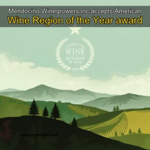 Artistic representation for Mendocino Winegrowers Inc accepts American Wine Region of the Year award