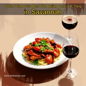 Artistic representation for Which Wine Pairs Best With Beijing Duck at E Tang in Savannah