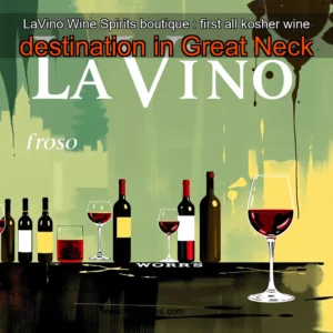 Artistic representation for LaVino Wine Spirits boutique : first all kosher wine destination in Great Neck