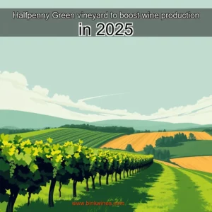 Artistic representation for Halfpenny Green vineyard to boost wine production in 2025