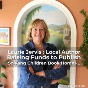Artistic representation for Laurie Jervis : Local Author Raising Funds to Publish Solvang Children Book Homes Lifestyle