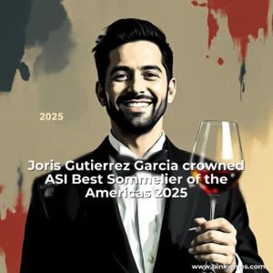 Artistic representation for Joris Gutierrez Garcia crowned ASI Best Sommelier of the Americas 2025