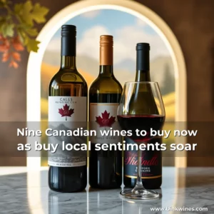 Artistic representation for Nine Canadian wines to buy now as buy local sentiments soar