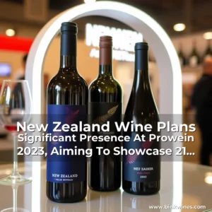 Artistic representation for New Zealand Wine Plans Significant Presence At Prowein 2023, Aiming To Showcase 21 Wines From 11 Producers.