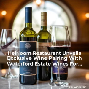 Artistic representation for Heirloom Restaurant Unveils Exclusive Wine Pairing With Waterford Estate Wines For Their Upcoming Tasting Event!