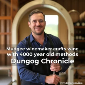 Artistic representation for Mudgee winemaker crafts wine with 4000 year old methods Dungog Chronicle