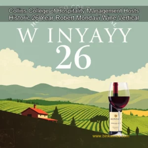 Artistic representation for Collins College of Hospitality Management Hosts Historic 26 Year Robert Mondavi Wine Vertical