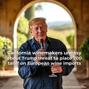 Artistic representation for California winemakers uneasy about Trump threat to place 200 tariff on European wine imports