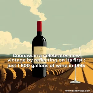 Artistic representation for Coonawarra celebrates new vintage by reflecting on its first : just 1 800 gallons of wine in 1895