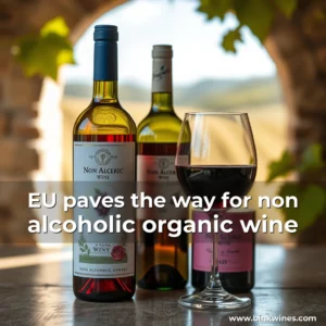 Artistic representation for EU paves the way for non alcoholic organic wine