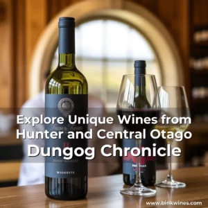Artistic representation for Explore Unique Wines from Hunter and Central Otago Dungog Chronicle