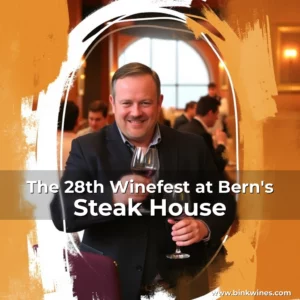 Artistic representation for The 28th Winefest at Bern's Steak House