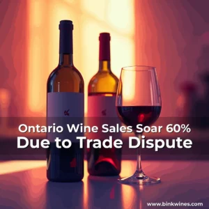Artistic representation for Ontario Wine Sales Soar 60% Due to Trade Dispute
