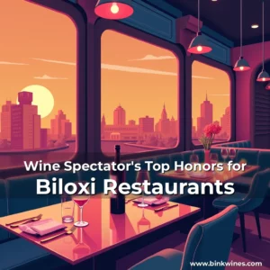 Artistic representation for Wine Spectator's Top Honors for Biloxi Restaurants